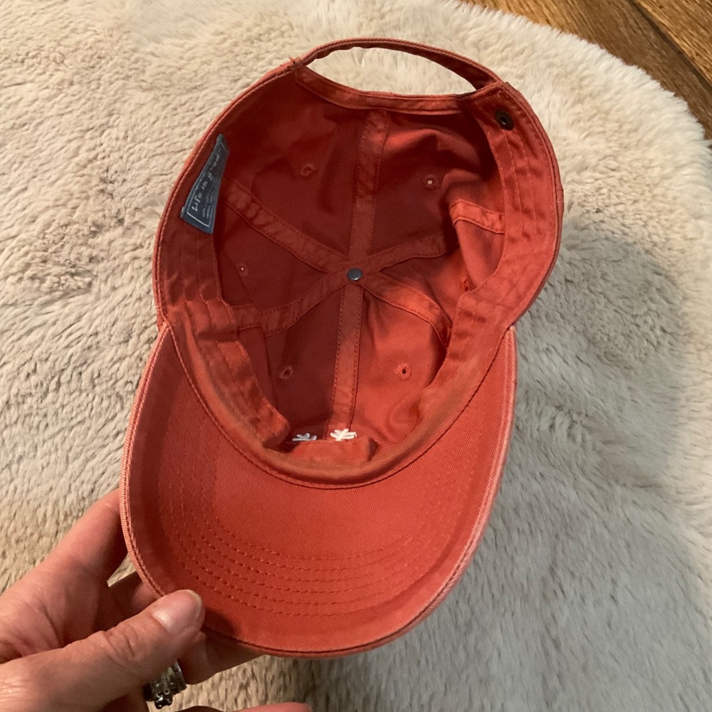 Life Is Good Baseball Hat Snowflake‎ Orange Adjustable Cap Stapback - Picture 6 of 9